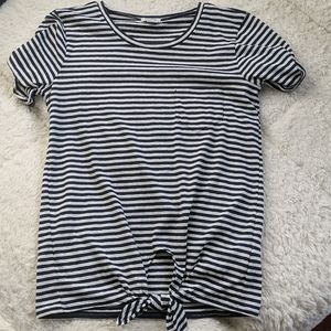 J. Crew black and white striped top